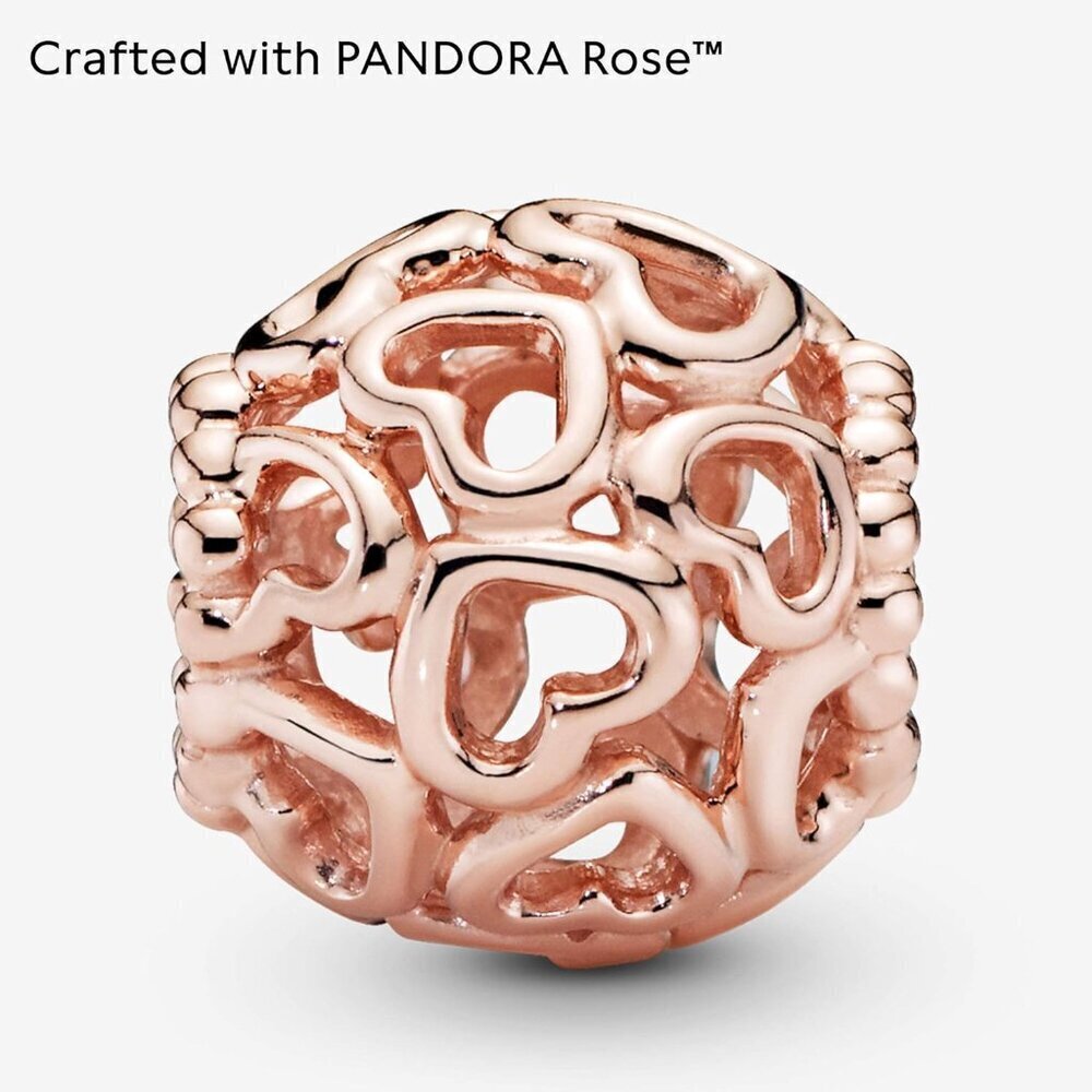 Hearts All Over Charm Rose Gold-Plated for Bracelets Unisex Gift for Her - Picture 4 of 6